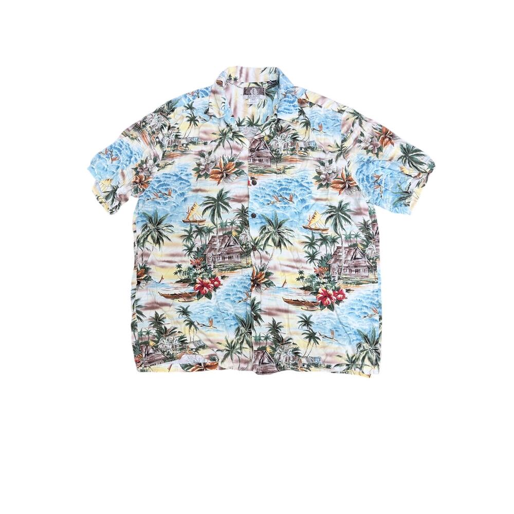 Vintage Kalaheo Hawaiian men’s camp shirt tropical resort XL USA Hawaii made